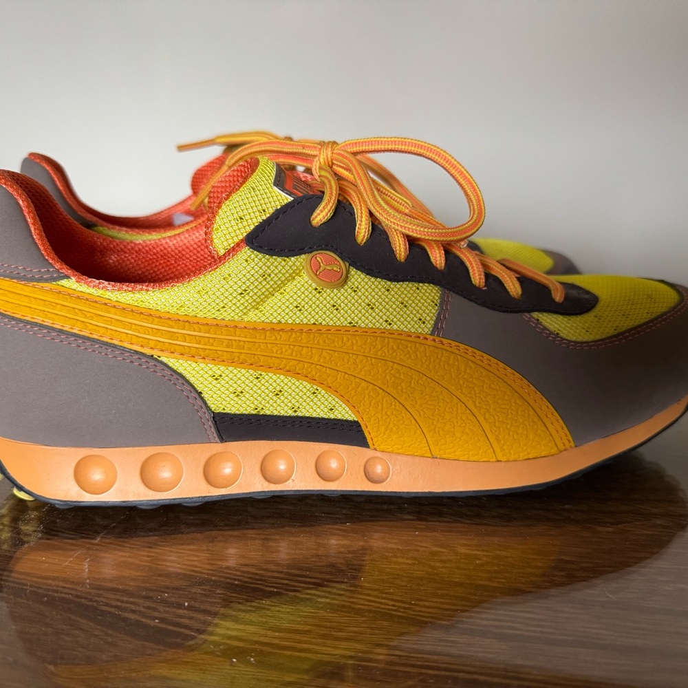 Puma Bright Yellow and Orange Athletic Shoes
